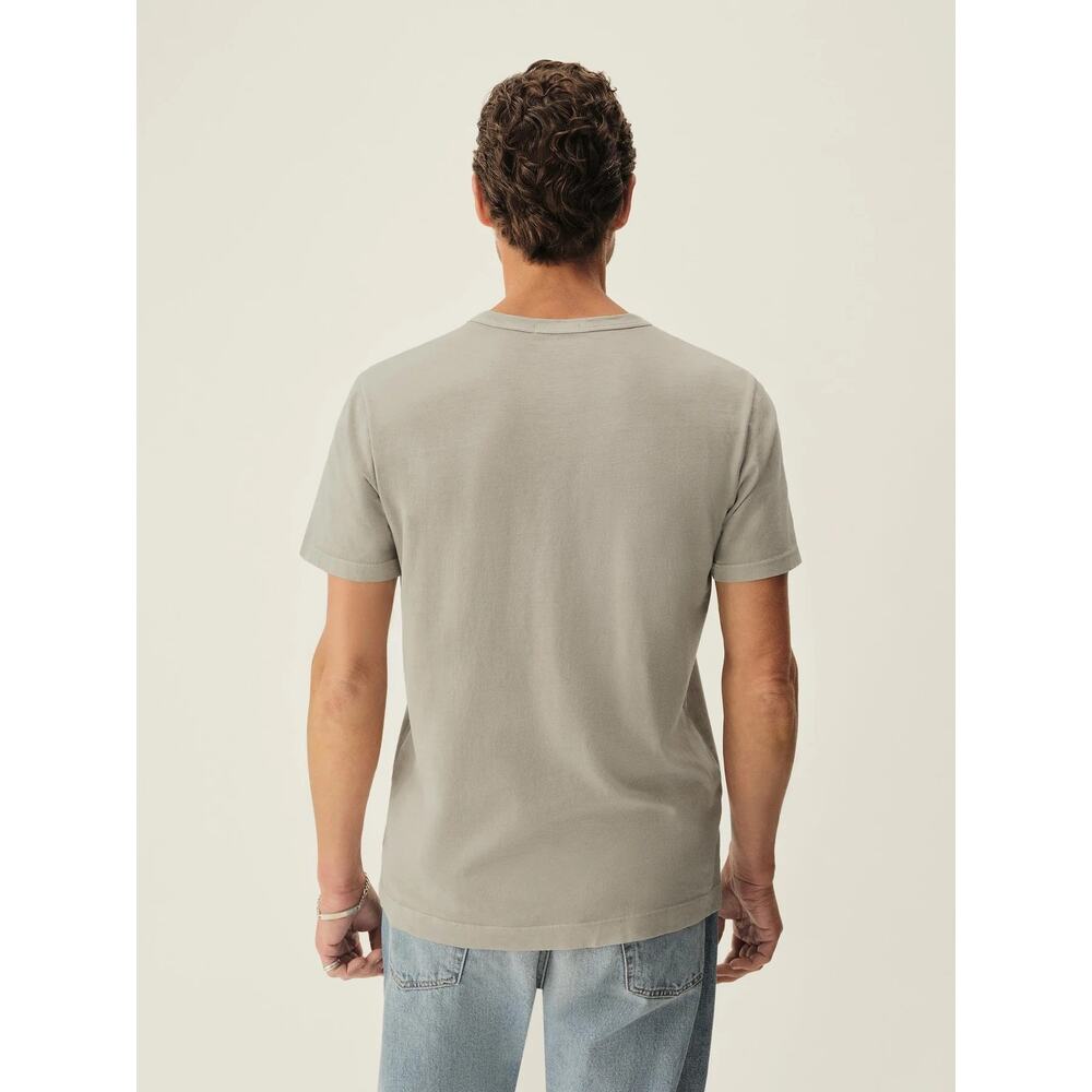 Buck Mason Men's Pima Cotton Straight Hem Crewneck T-Shirt in Concrete Venice - Picture 3 of 5